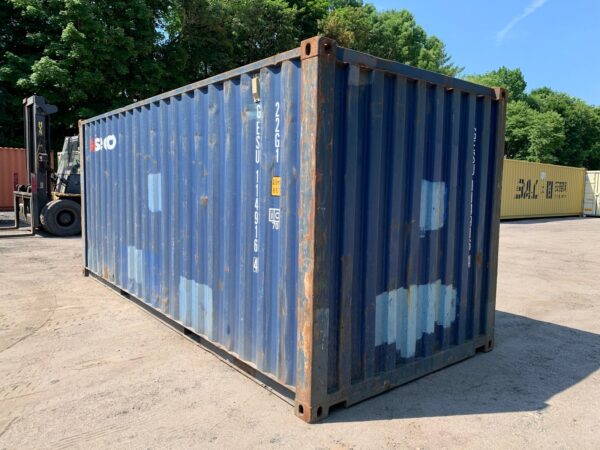 20′ x 8′ x 8.5′ Tall –Used Shipping / Storage Container-Wind and Watertight – Blue - Image 2